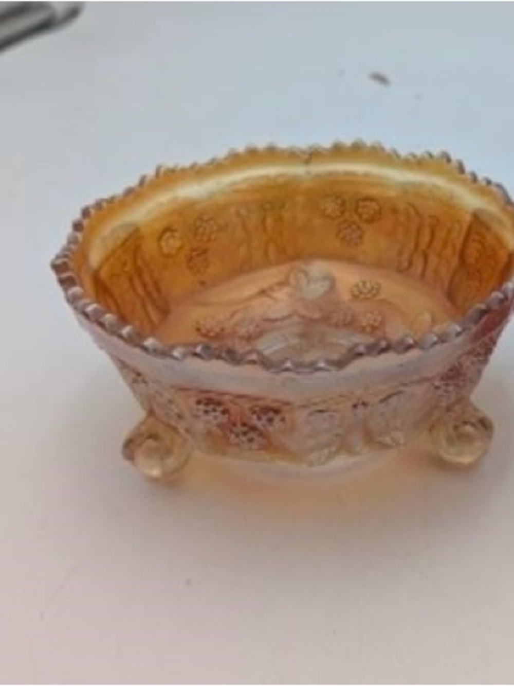 Fenton Amber Carnival Glass Decorative Bowl - Home Art